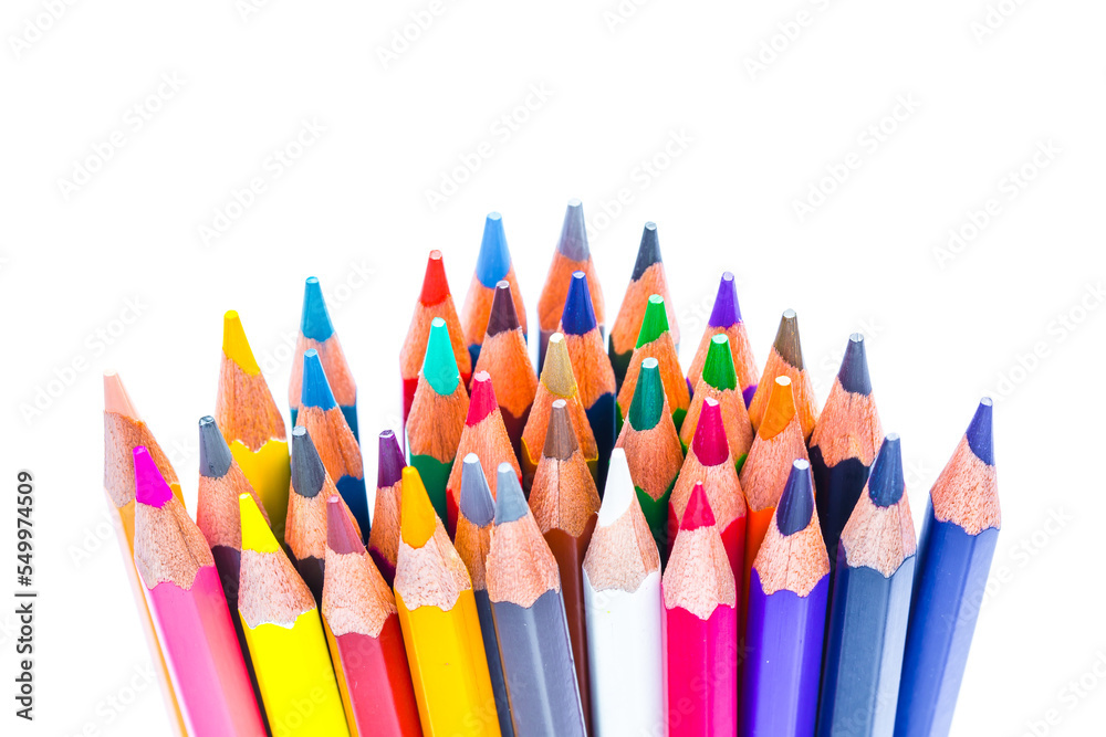 Education concept with Colour pencils isolated on white background. crayon or pastel for drawing. Education concept with Colour pencils isolated on white background. crayon or pastel for drawing.