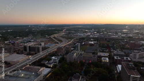 Alabama USA. Aerial view of city and rural country. photo