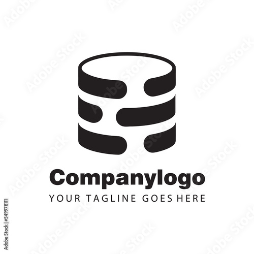 simple black database for logo company design