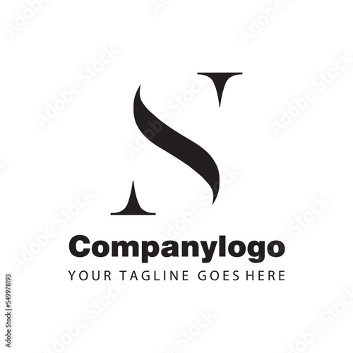 simple black letter s for logo company design