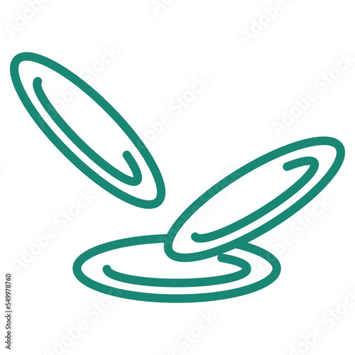 Simple outline modern turquoise red blood cells icon. Minimal vector pictogram with thin lines isolated on transparent background