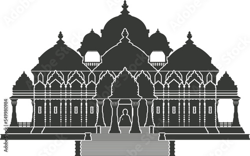 Swaminarayan Akshardham Hindu Temple black silhouette photo