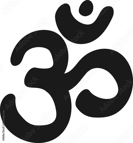 Black Om symbol photo