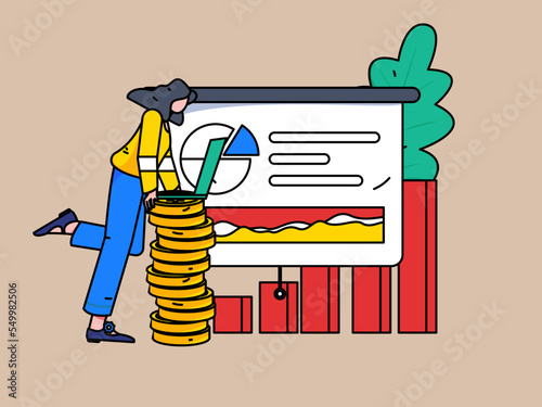 Flat vector concept operation illustration of people working in business
