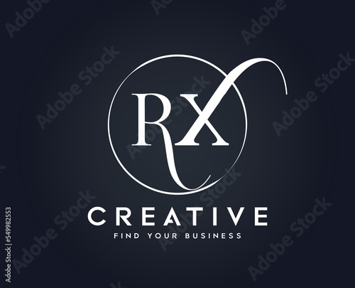 Letter R X Cursive Business logo