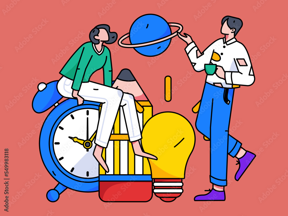 Flat vector concept operation illustration of people working in business
Flat vector concept operation illustration of people working in business