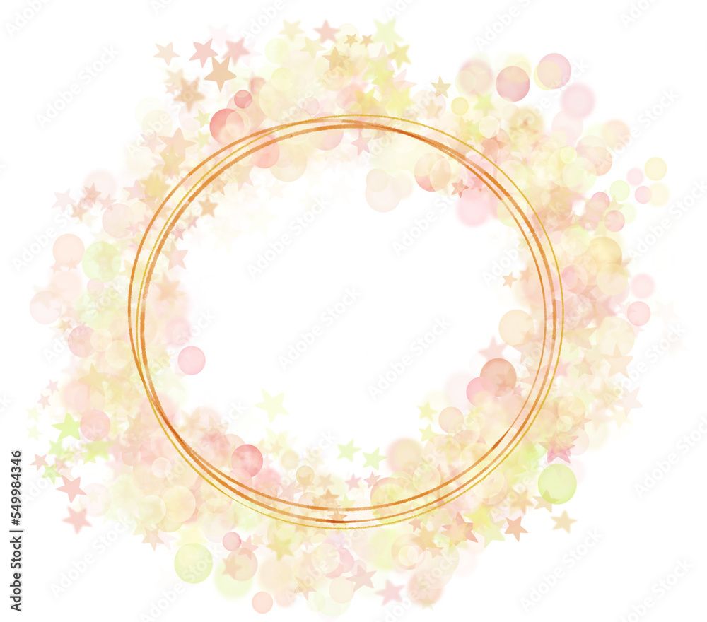 Marco redondo dorado con luces brillantes y efectos bokeh brillantes alrededor. Bokeh redondo y con estrellas, fondo transparente. Destellos dorados brillantes. Plantilla de diseño Marco redondo dorado con luces brillantes y efectos bokeh brillantes alrededor. Bokeh redondo y con estrellas, fondo transparente. Destellos dorados brillantes. Plantilla de diseño