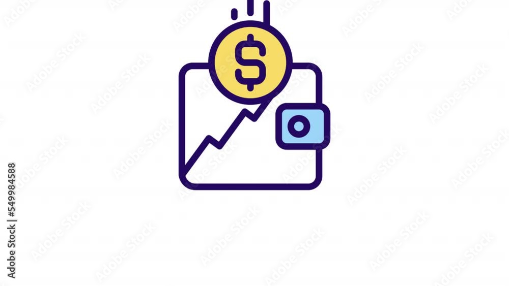 Animated financial profit color icon. Saving account growth. Currency rate rising. Seamless loop HD video with alpha channel on transparent background. Simple filled line motion graphic animation Animated financial profit color icon. Saving account growth. Currency rate rising. Seamless loop HD video with alpha channel on transparent background. Simple filled line motion graphic animation