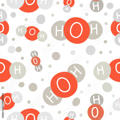 water molecule flat vector  seamless pattern