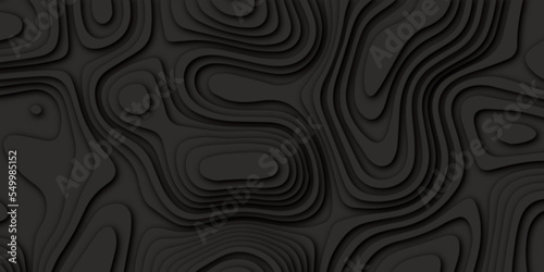 Abstract luxury black and gray paper cut art background design for website template or presentation template.3D rendering. Black and gray wave for artwork background, Wavy geometric papercut style... 