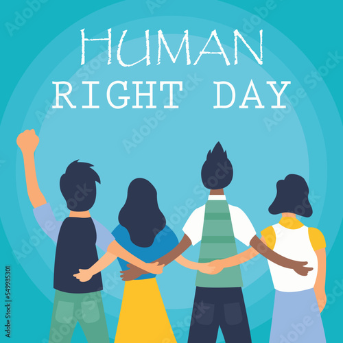 illustration vector graphic of people hugging each other, perfect for international day, human right day, celebrate, greeting card, etc.