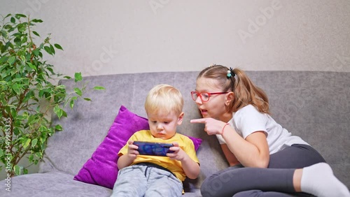 children in gadgets. game problems