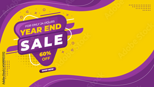 Year End Shopping day sale banner Template with Copy Space 