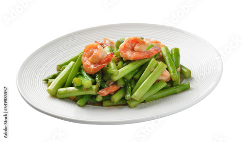thai food , Asparagus stir fried with prawns on transparent png
