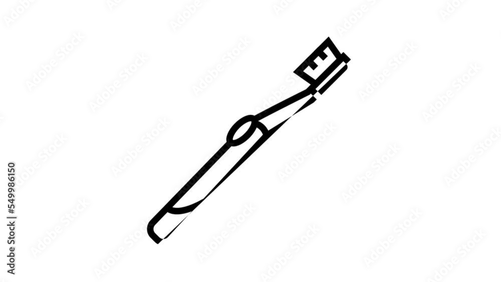 toothbrush dental care line icon animation toothbrush dental care line icon animation