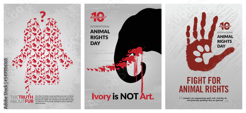 International Animal Right Day Poster, Banner, Social Media Template.
 photo