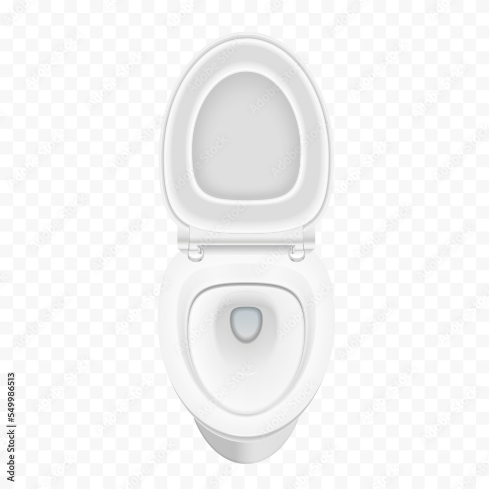 3d realistic vector toilet bowl top view isolated on alpha transperant background Stock Vector