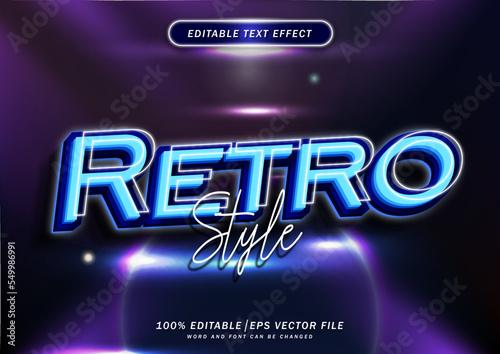 Retro text style effect editab;e. title font mockup . 80s font style. photo