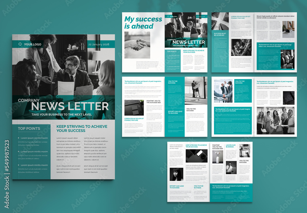 Company NewsLetter Layout Stock Template | Adobe Stock