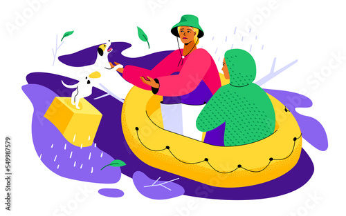 Flood safety - colorful flat design style illustration © Boyko.Pictures