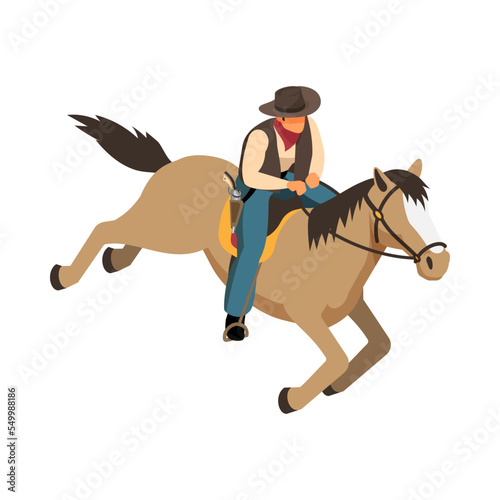 Cowboy Ride Isometric Composition