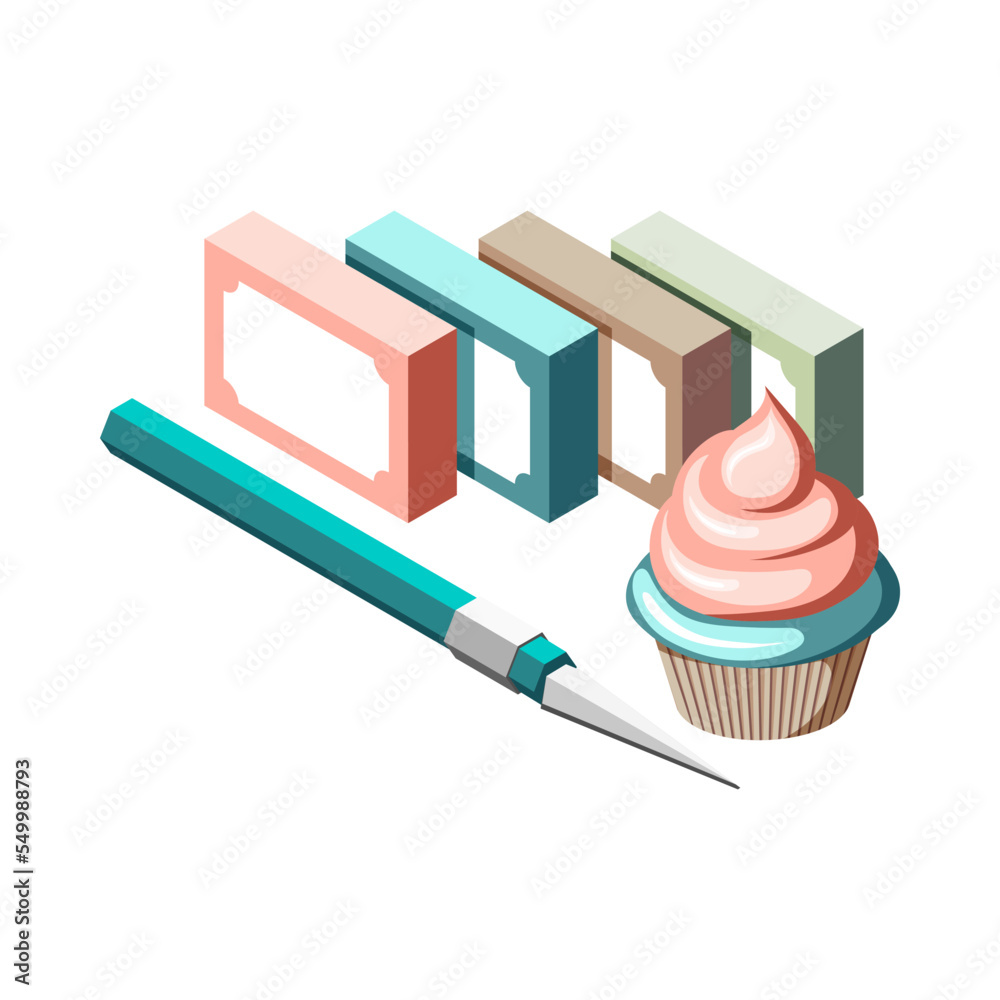 Sweets Isometric Hobby Composition Sweets Isometric Hobby Composition