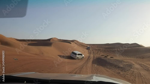 Dune Bashing seen trough the windshield