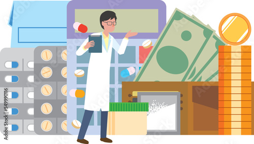 薬と費用のイメージイラスト