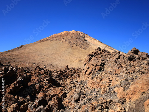 View on the mount Teide in the National Park of Teide in Tenerife     