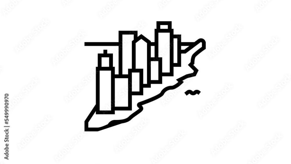 manhattan new york line icon animation manhattan new york line icon animation