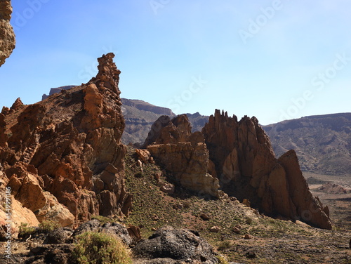 View of rocks in the Teide National Park in tenerife