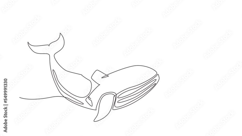 Self drawing animation of single line draw businessman riding huge