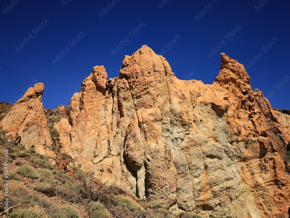 View of rocks in the Teide National Park in tenerife