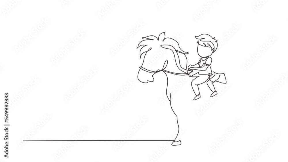Animated self drawing of continuous line draw boy and girl riding horse together. Children sitting on back horse with saddle in ranch park. Kids learning to ride horse. Full length one line animation Animated self drawing of continuous line draw boy and girl riding horse together. Children sitting on back horse with saddle in ranch park. Kids learning to ride horse. Full length one line animation