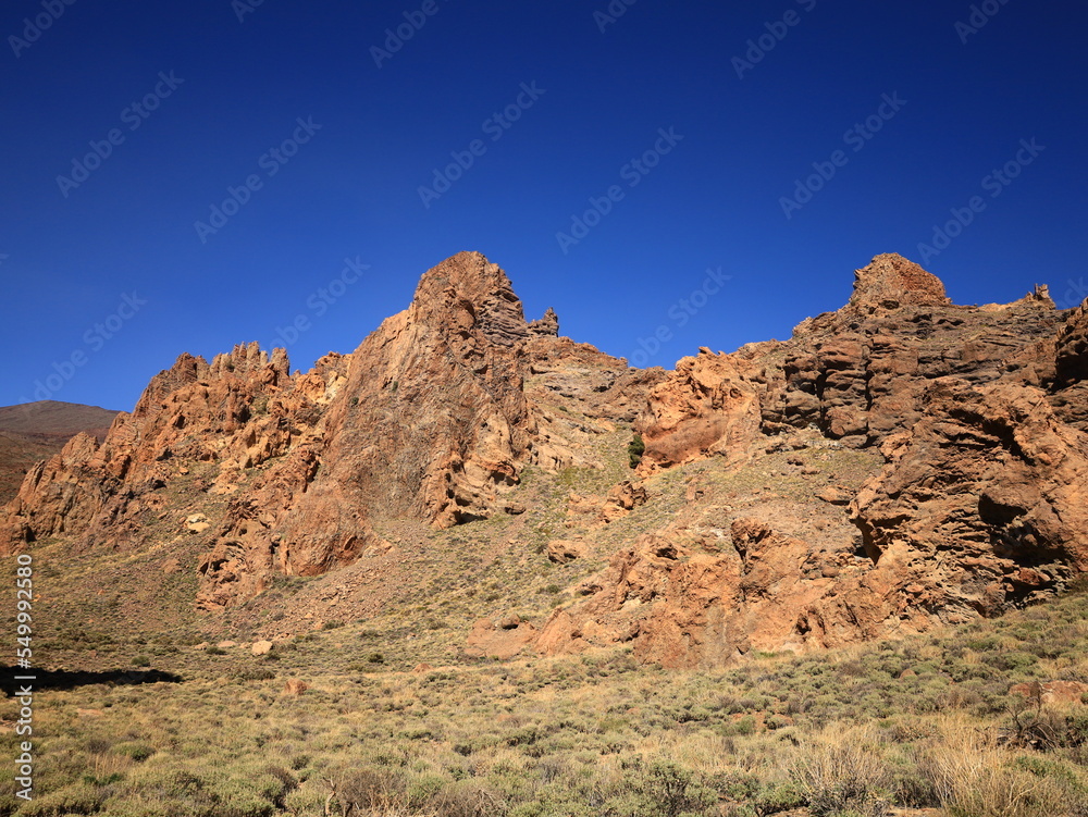 View of rocks in the Teide National Park in tenerife View of rocks in the Teide National Park in tenerife