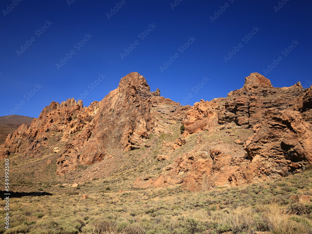 View of rocks in the Teide National Park in tenerife