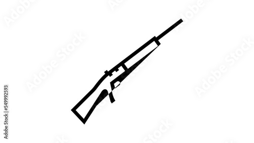shotgun weapon line icon animation photo