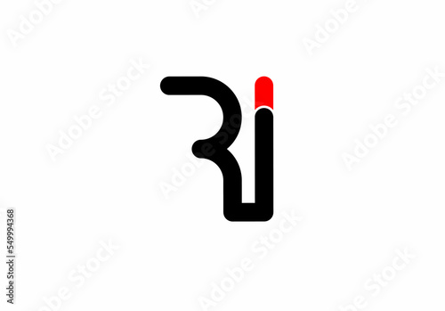 ri ir r i monogram logo isolated on white background