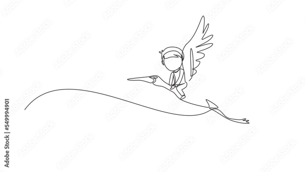 Self drawing animation of single line draw little boy flying with stork. Child fly and sitting on back stork bird at sky. Kids learning to ride cute stork. Continuous line draw. Full length animated Self drawing animation of single line draw little boy flying with stork. Child fly and sitting on back stork bird at sky. Kids learning to ride cute stork. Continuous line draw. Full length animated