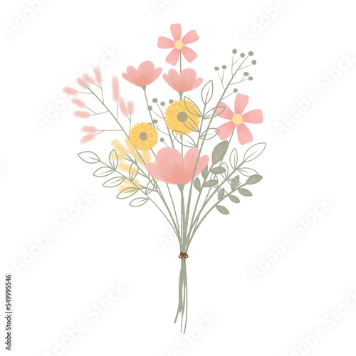 bouquet of flowers png illustration. Perfect for wedding  party  invitation  stiker  flyer  presentation  birthday  celebration