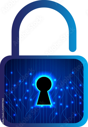 Padlock on digital