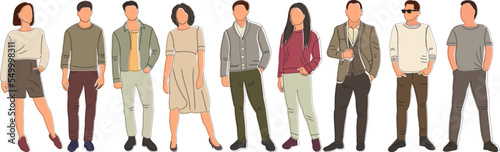 people sketch ,outline isolated vector