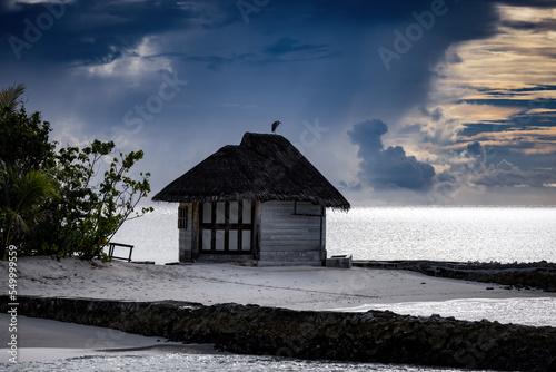 Sunset view at the beach of Drift Thelu Veliga retreat, Maledives
