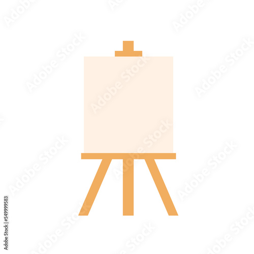 Wooden easel template of a colored table and white paper,Blank canvas on a painting easel,white drawing paper