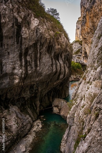 Beautiful landscape of the Blanc-Martel trail in greenery photo