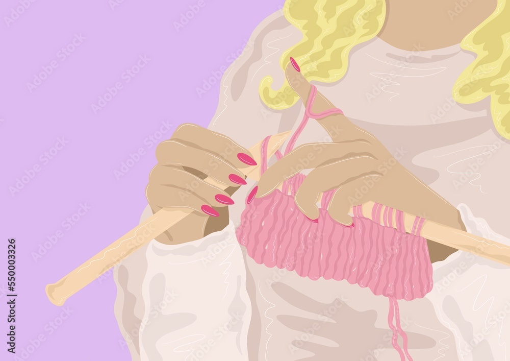 Fototapeta premium Woman knitting