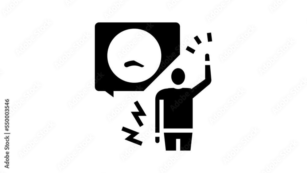 agressive person glyph icon animation agressive person glyph icon animation