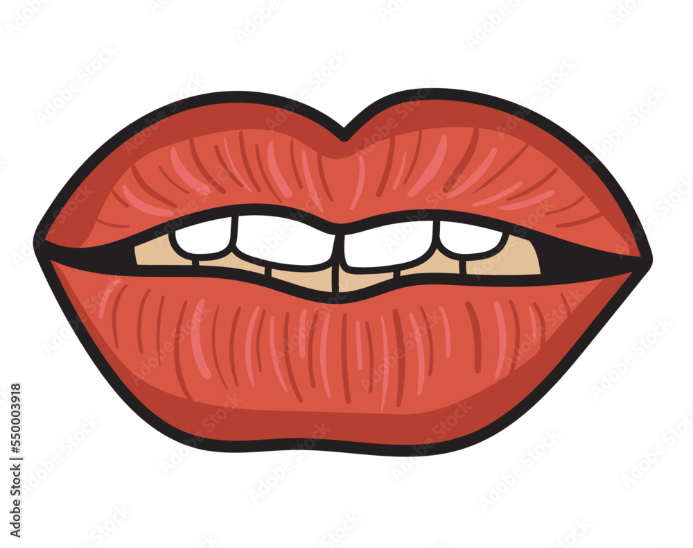 Red lips isolated on white Red lips isolated on white