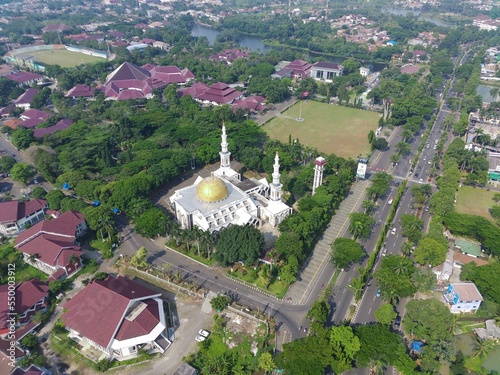 aerial view of the Baitul Faidzin Grand Mosque photo