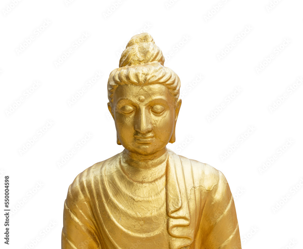 Golden buddha isolated on transparent background- PNG format.